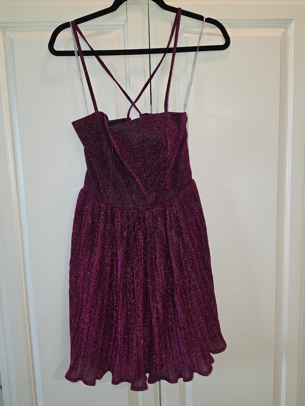 Lulus Sparkling Magenta Party Dress Size Medium